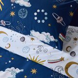Their Nibs Bela/modra enojna bombažna posteljnina 135x200 cm Disco Space – | Shoptok.si