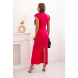 Kesi Włoski Women's set with a blouse featuring a decorative buckle and a fitted skirt - fuchsia | Shoptok.si