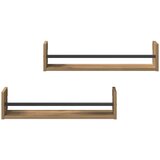  Polica na zidu Zidne 2 pcs Umjetnički hrast 60 x 16 x 14 cm | Eponuda.com