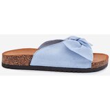 Boto Women's Cork Sole Slippers With Bow Blue Seressa | Shoptok.si