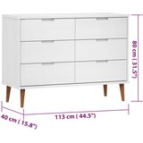 vidaXL Predalnik bel 113x40x80 cm trdna borovina | Shoptok.si