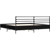  Okvir za krevet crni 200 x 200 cm konstruirano drvo i metal | shoptok.hr