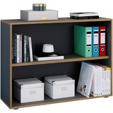 P & B PISARNIŠKI REGAL 100/74/33 cm antracit, medeni hrast | Shoptok.si