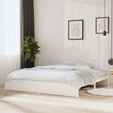  Posteljni okvir bel iz trdnega lesa 200x200 cm, (20601214) | Shoptok.si