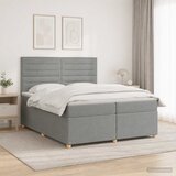  Boxspring krevet s madracem Svjetlosiva 200 x 200 cm Tkanina | shoptok.hr
