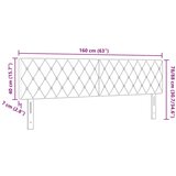 vidaXL Naslon za glavu s kristalnim dugmadi, tufted, svjetlosiva 160 cm, baršun | shoptok.hr