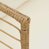 vidaXL Vrtni stol z blazinami Natural Poly Rattan | Shoptok.si