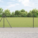 vidaXL varjena žična ograja z 13 priključnimi stebri siva 1x100 m jeklo | Shoptok.si