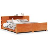  Posteljni okvir brez vzmetnice vošč. rjav 180x200 cm borovina | Shoptok.si