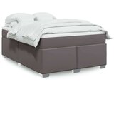 vidaXL Krevet s oprugama i madracem sivi 140x190 cm od umjetne kože | shoptok.hr