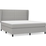 vidaXL Box spring postelja z vzmetnico svetlo siva 180x200 cm blago, (20788814) Cene