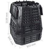  Vrtni komposter crni 93,3 x 93,3 x 113 cm 740 L | shoptok.hr