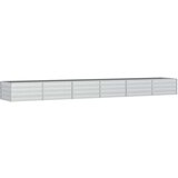 vidaXL Povišena vrtna gredica 480 x 80 x 45 cm pocinčani čelik srebrna | shoptok.hr