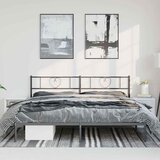  Metalni okvir za krevet s uzglavljem crni 193x203 cm | shoptok.hr