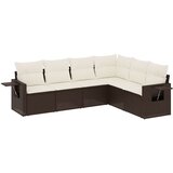  6-dijelni set vrtnih sofa od poliratana s jastucima smeđi | shoptok.hr