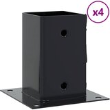  Postolja za stupove kvadratna 4 kom čelik presvučen prahom Antracitno siva 81 x 81 mm | shoptok.hr