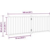 vidaXL Vrata za pse zložljiva 2 panela bela 160 cm trden les jelke | Shoptok.si