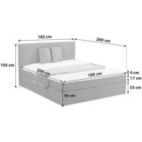 P & B POSTELJA Z VZMETNICO 180 cm x 200 cm , les, tekstil, leseni material siva | Shoptok.si