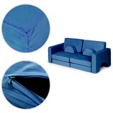 ECO TOYS Sklopiva modularna sofa za djecu, velika, za 2 osobe, DIY, 10 mekanih jastuka - plava | shoptok.hr