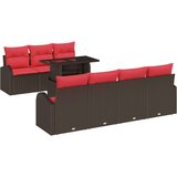  Sjedeća garnitura za vrt s pohranom 8 pcs Smeđa Poli ratan | shoptok.hr