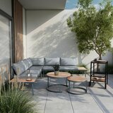 Bessagi Garden lounge garnitura lorena, siva, akacija, 4-Delno | Shoptok.si