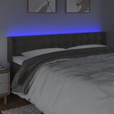  LED uzglavlje tamnosivo 183x16x78/88 cm baršunasto | shoptok.hr