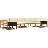 vidaXL Zunanja garnitura za sedenje z blazino 7 pcs Naravna in smetana, (5000280481) | Shoptok.si