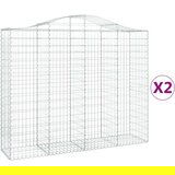  Lučne gabionske košare 2 kom 200x50x160/180cm pocinčano željezo | shoptok.hr