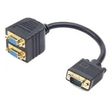 spliter GEMBIRD 1 to 2 VGA, 2xHD15F, 1xHD15M, 0,2m, black, CC-VGAX2-20CM