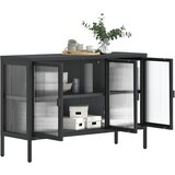  Komoda crna 105 x 35 x 70 cm od stakla i čelika | shoptok.hr
