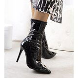 Gemre Ottona black patent stiletto ankle boots | ePonuda.com