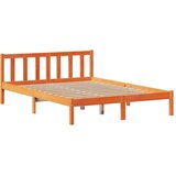 vidaXL Knjižna postelja brez vzmetnice vošč. rjava 150x200 cm borovina | Shoptok.si