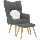 vidaXL Stolica za opuštanje s tabureom od tkanine tamnosiva | shoptok.hr
