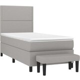  Box spring postelja z vzmetnico svetlo siva 90x200 cm blago, (20899312) | Shoptok.si
