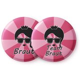 Spielehelden Značke Braut Vintage roze Zbogom slobodi 12 znački 5,6 cm ekstra velike Djevojke za oproštaj od slobode Spielehelden Značke Braut Vintage roze Zbogom slobodi 12 znački 5,6 cm ekstra velike Djevojke za oproštaj od slobode Slike