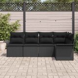  Sjedeća garnitura za vrt s jastukom 5 pcs Crna poliratan | shoptok.hr