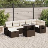 Maison Chic Seti vrtnega pohištva - Vrtna garnitura - Vrtni pohištvo set 8-delna z blazinami rjav poli ratan, (21800131) | Shoptok.si