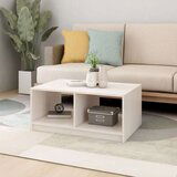 vidaXL Klubska mizica bela 75x50x33,5 cm trdna borovina | Shoptok.si