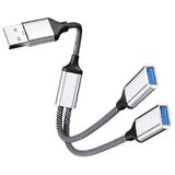 INF USB v dvojni USB adapter - aluminij 2-port USB 2.0 brez gonilnikov Silver, (5000276939) | Shoptok.si
