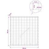  Gabion s 5 mm žicom i mrežom 5x5 cm 50x10x50 cm Pocinčani čelik | shoptok.hr