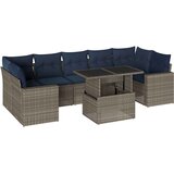 vidaXL Vrtni set od 8 dijelova s jastucima sivi poliratan - Siva bez spremišta 1 | shoptok.hr