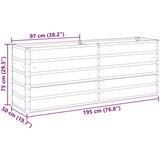  Cvetlično korito Antracit 195 x 50 x 75 cm Cinkana jeklena, (5000207806) | Shoptok.si