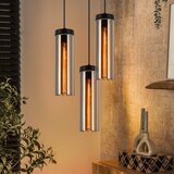 Nettlife viseča svetilka za jedilno mizo iz mat črnega stekla retro 3 plameni E27, (22123075) | Shoptok.si