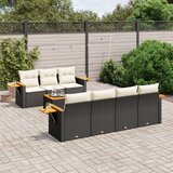  8-dijelni set vrtnih sofa od poliratana s jastucima crni | shoptok.hr