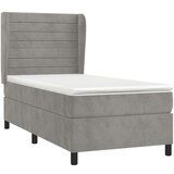Box spring krevet s madracem svjetlosivi 80 x 200 cm baršunasti | shoptok.hr