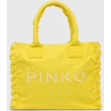 Pinko Bombažna torba rumena barva, 100782 A1WQ