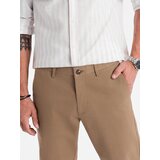 Ombre Men's REGULAR FIT chino pants with fine texture - dark beige | shoptok.hr