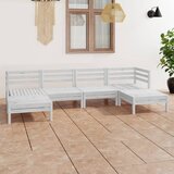 Maison Chic Seti vrtnega pohištva - Vrtna garnitura - Vrtni pohištvo set 6-delna bela trdna borovina, (21818524) | Shoptok.si