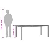  Vrtni stol s pločom od drva bagrema crni 190x90x75cm poliratana | shoptok.hr
