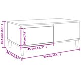  Stolić za kavu boja hrasta 90x50x36,5 cm konstruirano drvo | shoptok.hr